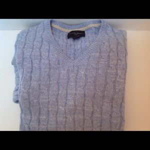 Lord & Taylor B&B Blue Cable Knit Sweater Large
